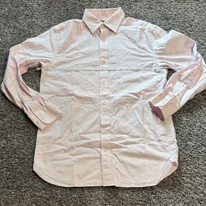 Banana Republic Pink Checkered Slim Fit Casual Button Down Shirt